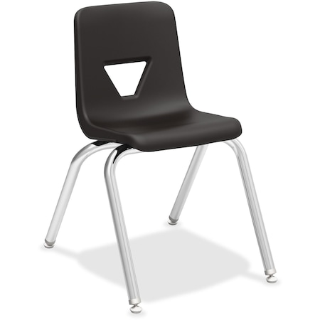Lorell Student Stack Chairs, 16" Seat-Height, Black, 4 ct LLR99888